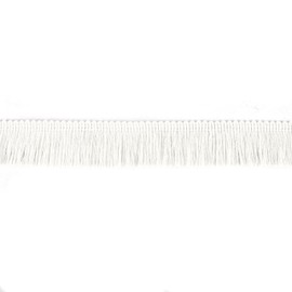 BEL AVENIR - Borde de flecos de costura de 13.7 m x 1 pulgada, accesorio de costura, encaje para ropa, decoración del hogar, bricolaje (blanco)