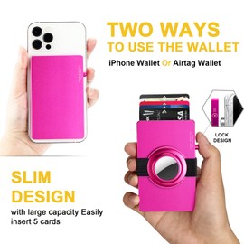 T-MFY Aluminum Card Holder with Snap-on AirTag Band&Expansion Board for Men - Slim Minimast RFID Blocking Magnetic Card Holder for 13 Credit cards