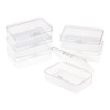 ISKYBOB 6 Packs Rectangle Small Clear Plastic Storage Containers Box