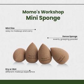 Momo's Workshop Mini Makeup Sponge, Small Size Makeup Blenders for Powder Blusher/Face Repair/Highlight, Travel Friendly 2P