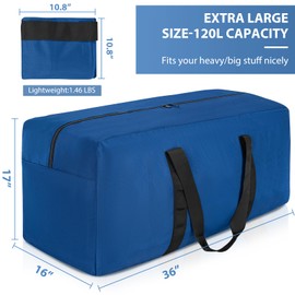 Extra Large Travel Duffle Bag, 160L Gear Bag for Men and Women, Storage Bag Ideal for Overnight Camping and Weekend Getaways, Dark Blue