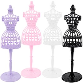 8Pcs Mini Mannequin, Doll Dress Model Stand, Doll Dress Cloth Gown Stand, Clothes Model Rack for Dress Display