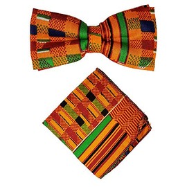 Dupsie's Kente African Print Bow Tie for Men Medium Multicolor
