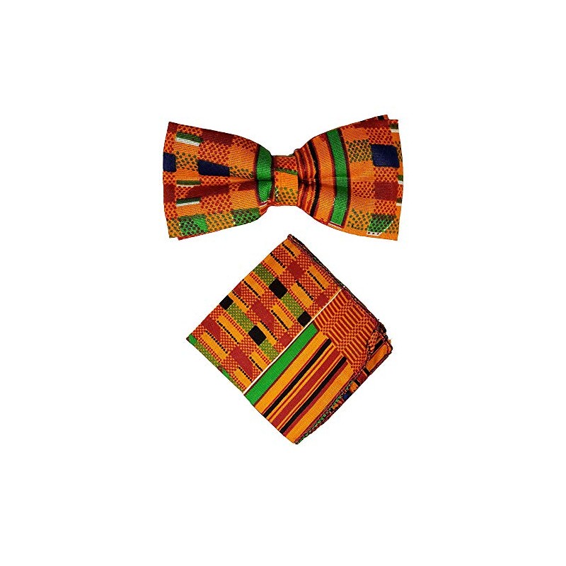 Dupsie's Kente African Print Bow Tie for Men Medium Multicolor