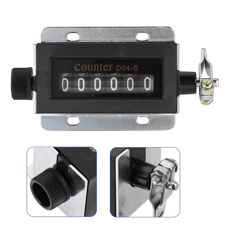 Tiardey Mechanical counter, 6-digit mechanical resettable manual hand pull counter