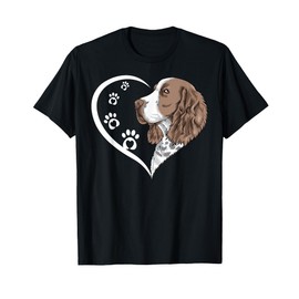 English Springer Spaniel Shirts For Women Girls Kids Heart T-Shirt