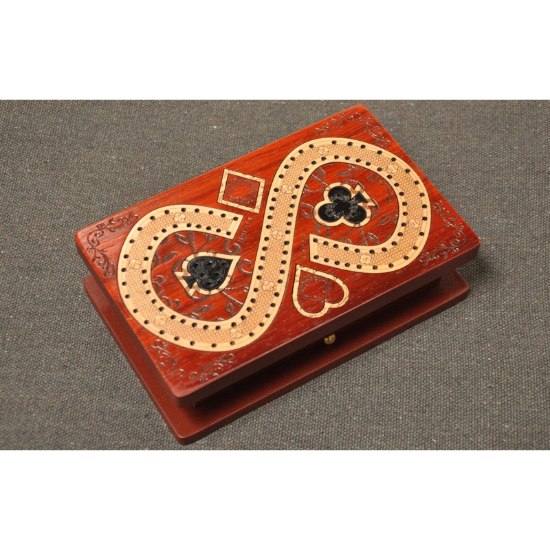 PALM ROYAL HANDICRAFTS 2 Track Cribbage Board Game Set with