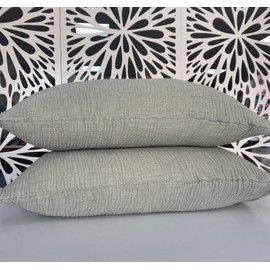 100% Cotton Muslin Throw Blanket, 4 Layers Bedspread, Soft Turkish Cotton Muslin Bed Cover, Reversible Coverlet, Green (Two King Pillowcases 20x35)