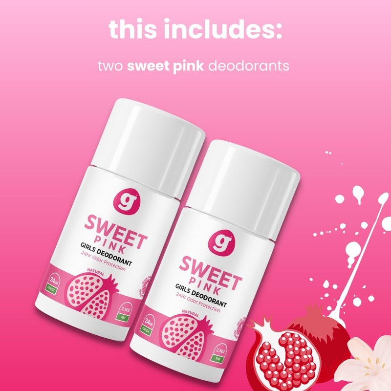 Growing Basics Sweet Pink Deodorant - Non-Toxic, Aluminum-Free Natural Deodorant