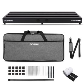 Ghost Fire 5.1lb Guitar Pedal Board Aluminum Alloy Effect Pedalboard 35.8”x12.6” with Carry Bag,V series (V-STANDARD 4.0)