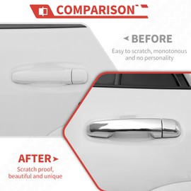 CheroCar Exterior Door Handle Cover Compatible with Toyota 4Runner 2010-2024 Intelligent Lock,Auto Outside Door Handle Covers Decor Trim,Exterior Accessories