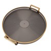 Round Tray with Gold Handle Elegant Multi Functional Golden Rim