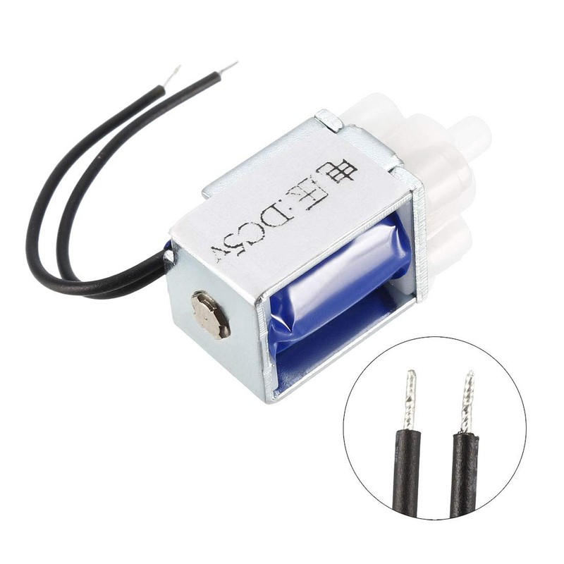 sourcing map Miniature Solenoid Valve 2 Way Normally Closed DC5V