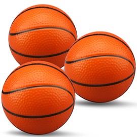 5 INCH Mini Foam Basketball for Mini Basketball Hoop, Squeeze PU Ball for Over The Door Basketball Hoop, Soft Replacement Balls for Kids Toddler Beach Indoor Outdoor Sport Game Gift Set 3 PCS (Orange)
