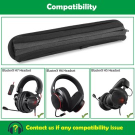 ACCOUTA Headband Cushion Compatible with Creative Sound BlasterX H7/BlasterX H6/BlasterX H5 Headphones Headband replacement with Durable Fabric