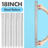 EBOOT 12 Pack 18 Inch Stainless Steel Rulers, Metal Rulers
