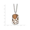 Mens Stainless Steel Tigers Eye Spider Web Dog Tag Pendant
