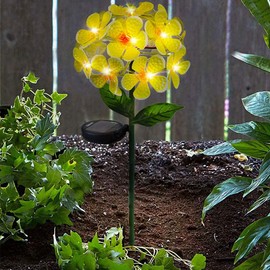 Touch Of ECO FLORALITE - Lámpara solar LED de metal para estaca de flores, Amarillo
