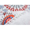 styleBREAKER Rectangular Beach Towel with Paisley Ornament Pattern and Pompom