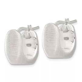 Unbranded 15.5mm Sterling Silver Brushed and Hollow Square Hoop Earrings