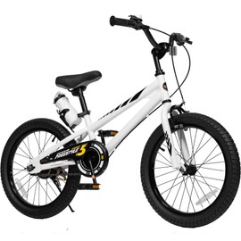 Royalbaby Freestyle Dual Handbrakes Kids Bike, 18 Inch Wheels Learning Bicycle for Beginners Boys Girls Age 5-9 Years, White