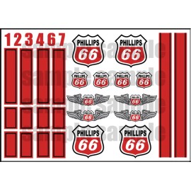 Unbranded PEEL & STICK 1:64 SCALE CUSTOM RACING STRIPES PHILLIPS 66 RED RACING DECALS