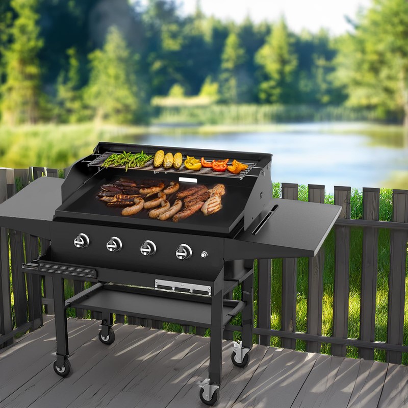 PHYESUVIN Universal Wind Guard and Warming Rack Fit for Griddle