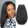 Kinky Straight Clip in Hair Extensions for Black Women Full