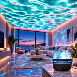 Galaxy Projector Ocean Wave for Bedroom Ambiance – RGB Water Ripple & Starry Sky Lighting for Parties and Home Decor