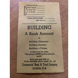 Vintage Commercial Bank And Trust Company Ocala Florida Pay Envelope