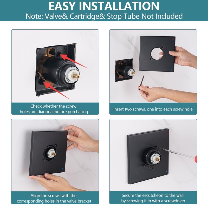 RAINREVIVE Replacement Escutcheon Plate for Delta 13/14 Series, for One-Handle