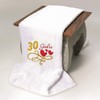 Abc Casa Gift Towel for 30th Birthday with Embroidered Hearts