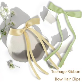 6 Pcs Hair Bows for Women and Girl, Tassel Hair Ribbon Bow Hair Clips with Long Tail, Satin Hair Bows with Metal Clips, Bow for Hair Accessories