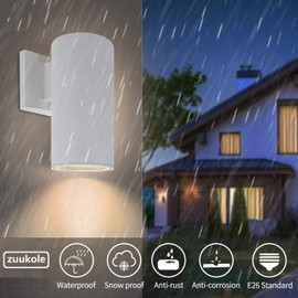 ZUUKOLE Outdoor Wall Lamp, Exterior Lighting Fixture - ETL Listed, Aluminum Waterproof Wall Mount Cylinder Design - Up/Down Light Fixture for Porch, Backyard or Patio