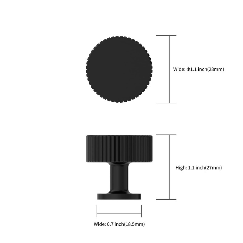 Amerdeco 10 Pack Matte Black Kitchen Cabinet Knobs - Dresser