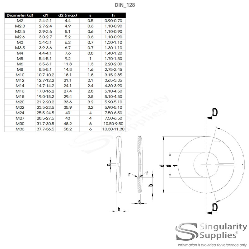 M5 (5mm) Wave Spring Split Lock Washer - Stainless Steel