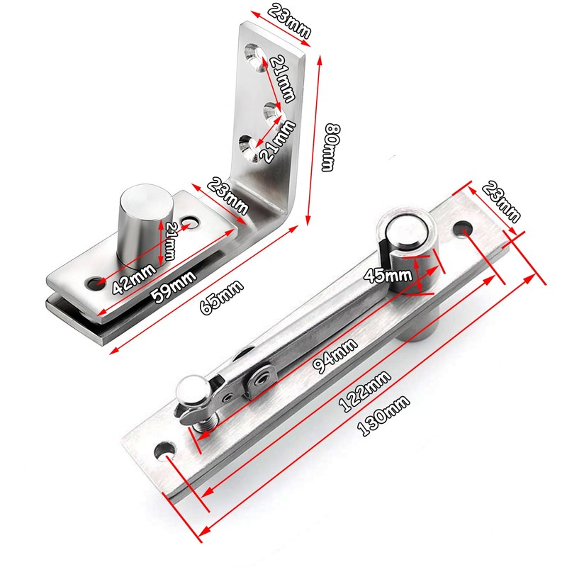 Zydiwo Heavy Duty Pivot Hinge 360 Degree Rotation Stainless Steel