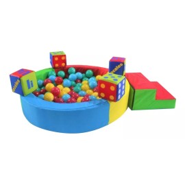 Juega & Aprende Alberca D Pelotas 120*20+escalera+100 Pelotas+cubo De Regalo