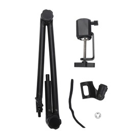 Microphone Arm Stand 180 Degree Adjustable Stable Durable Carbon Steel Desktop Mic Arm Stand for Broacdast Radio Studio