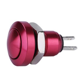 8mm Momentary Push Button Switch, Mini Waterproof Round Push Button Switch 2 Pin Car Switch Start Button for Rv Truck Boat, 1A 24V(Red)