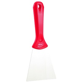 Vikan 40094 Stainless Steel Hand Scraper, Red, 235mm Length, 100mm Width, 22mm Height
