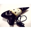 Utopia Black and yellowish white (Panda) interlaced ceramic Ocarina Soprano