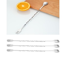 Cocktail Muddler Set, Bar Tool Kit with Muddler, 3Long Handle Mixing Spoon and 1 Tong Thickened Rhombus Food Ice Sugar Tong Stainless Steel Stirrer, Bar Accessories Tools for Mojitos Fruit Drinks