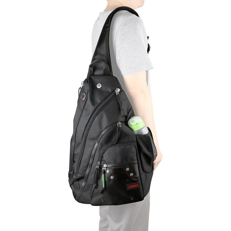 Larswon Sling Backpack, Sling Bag for Laptop, Crossbody Bag Men