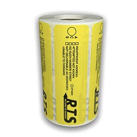 4x1-1/4 Yellow RTS Return to Sender Special Handling Instructions Mailing Shipping Stickers 500 Labels per roll