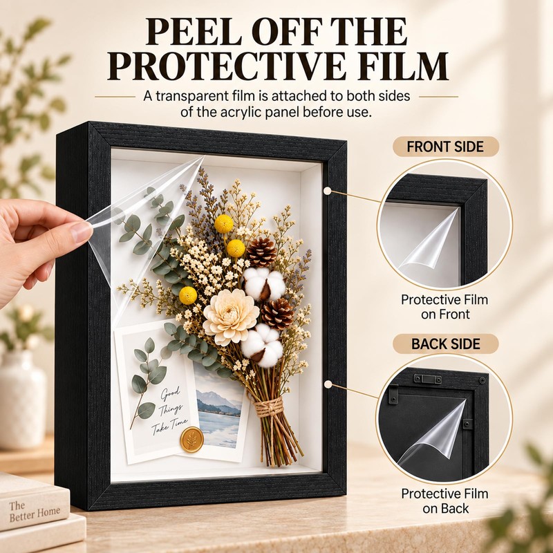 3D Shadow Box Frame 8x6in, 3 cm Deep Display Frame
