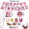 Cowgirl Birthday Party Decorations Girls - 29pcs Pink Western Theme