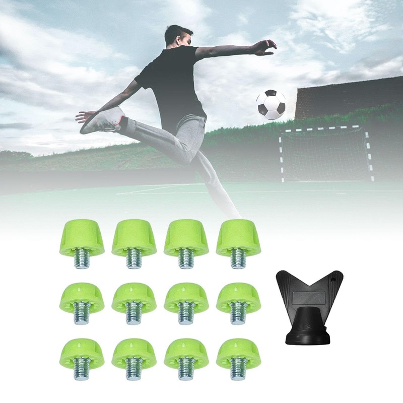 Sharplace 12 Pcs Football Boot Spikes Screw In Cleats, Green