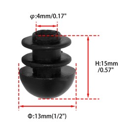Flyshop 1/2", 13 mm Round Tube Inserts Plastic Plugs Chair Leg Furniture Glides for Stool Leg Black Pipe Tubing End Caps, 10 Pcs