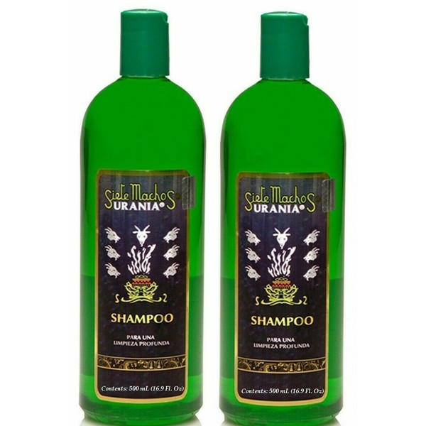 2x SIETE MACHOS Urania Mexico Shampoo Para Una Limpieza Profunda 16.9 Oz Each